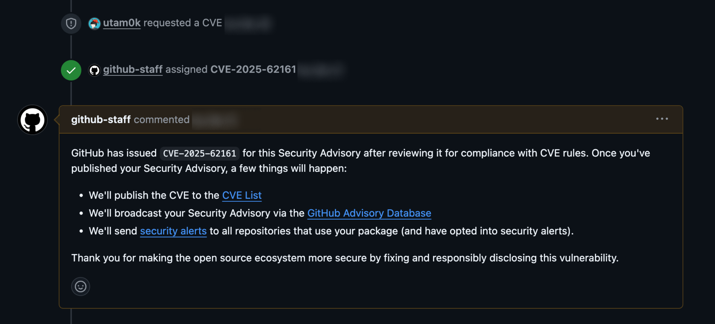 CVE ID リクエスト